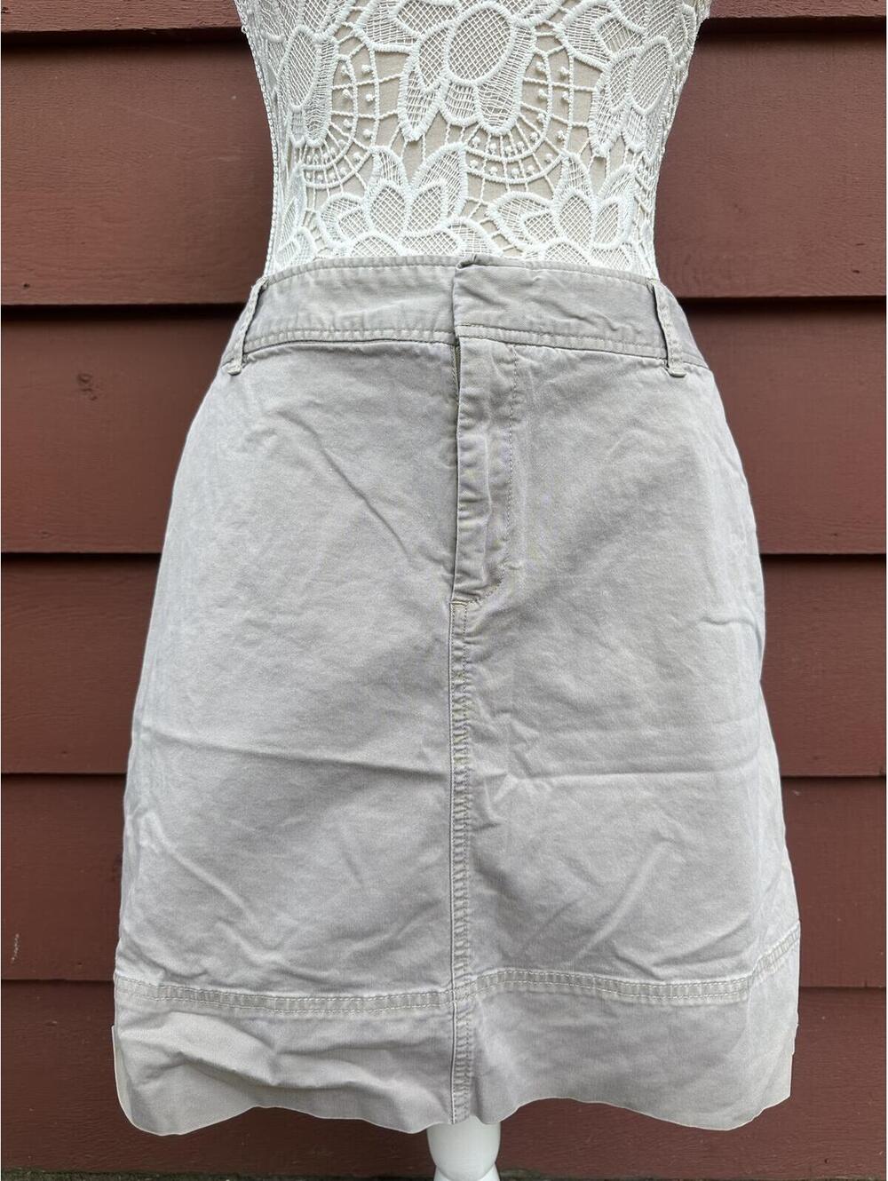 Merona Y2K Minimalist Beige Cotton Blend Mini Skirt Casual Straight